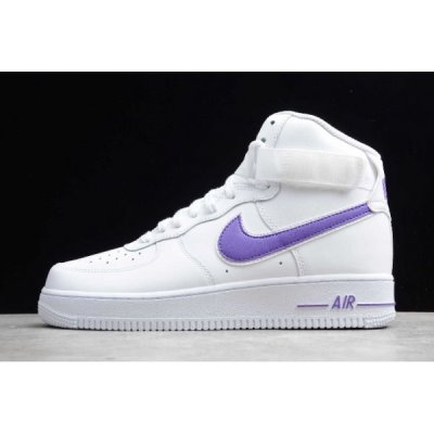 Nike Air Force 1 High '07 3 Beyaz / Mor Kaykay Ayakkabı Türkiye - 6RMKLYBV